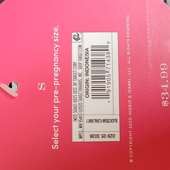 Isabel Maternity by Ingrid & Isabel for Target Black Cream Floral Sheer Dress S - Picture 5 of 7